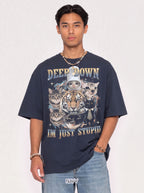 Deep Down Im Just Stupid Classic Tee | Tiger Cat | Galaxy Meme