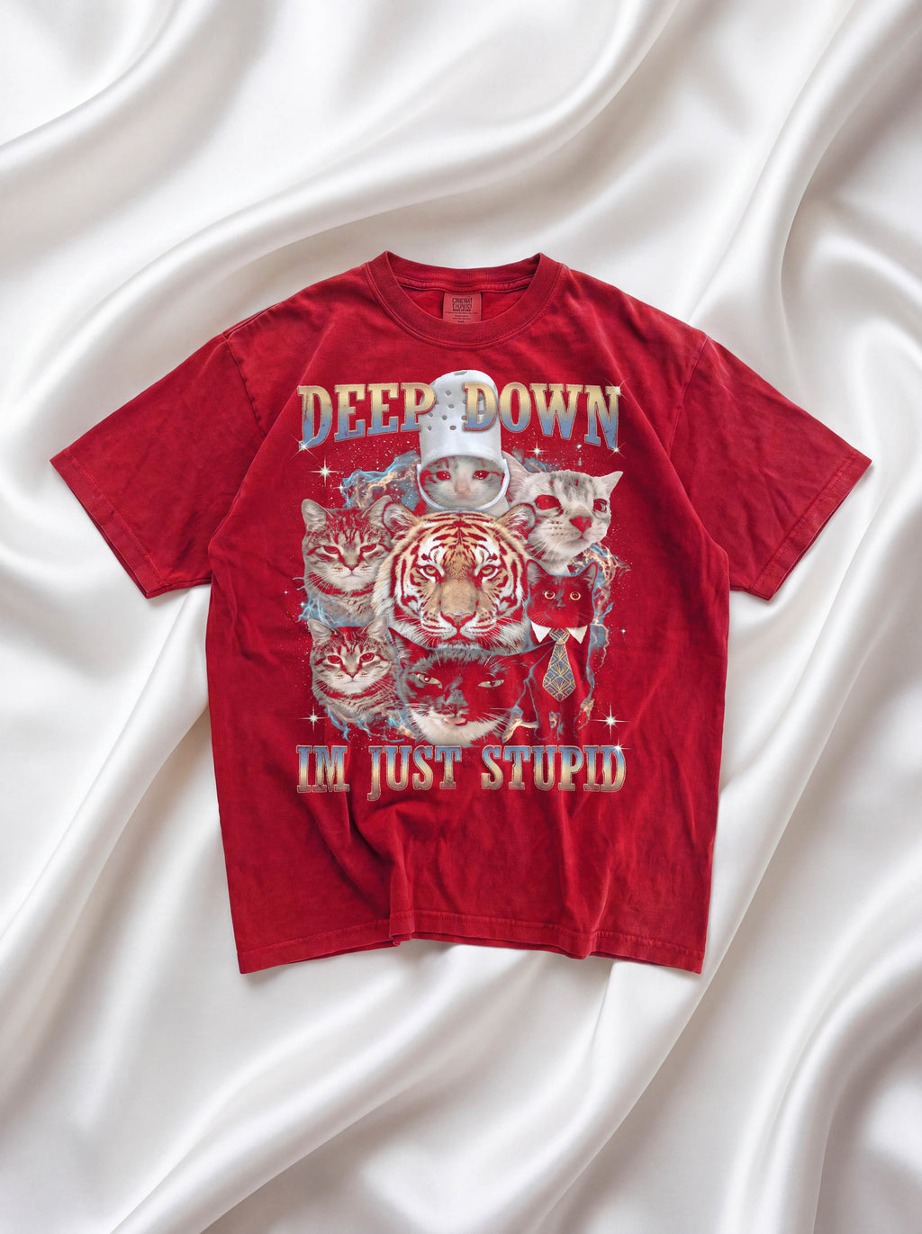 Deep Down Im Just Stupid Classic Tee | Tiger Cat | Galaxy Meme