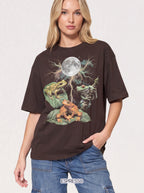 Trippy Space Frog Classic Tee | Cosmic Full Moon | Psychedelic