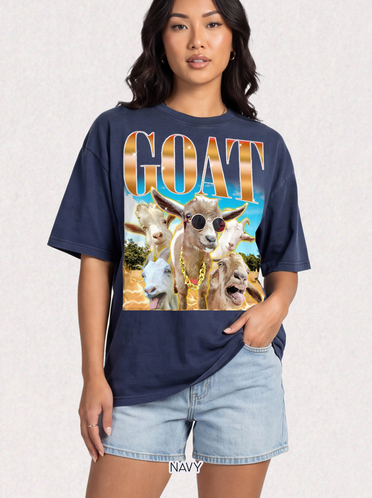 Sunglasses Goat Classic T-Shirt | Cool Animal Graphic Tee