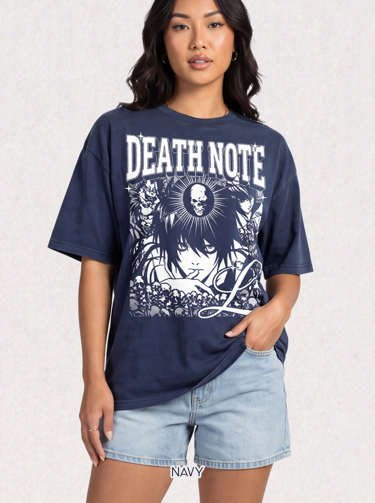Gothic Skull Manga Detective Classic Tee | Dark Anime Gift