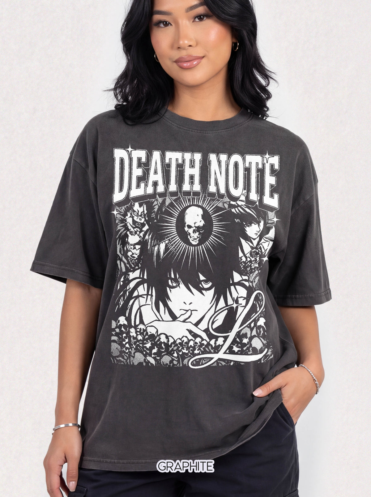 Gothic Skull Manga Detective Classic Tee | Dark Anime Gift