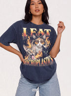 I Eat Microplastics Classic Tee | Funny Cat Meme | Fire Flames