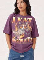 I Eat Microplastics Classic Tee | Funny Cat Meme | Fire Flames