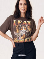 I Eat Microplastics Classic Tee | Funny Cat Meme | Fire Flames