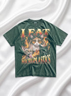 I Eat Microplastics Classic Tee | Funny Cat Meme | Fire Flames