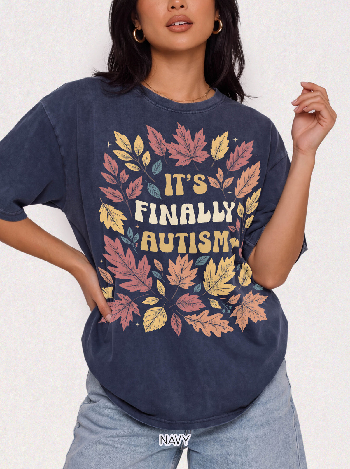 It's Finally Autumn Classic Tee | Fall Leaves | Vintage Floral