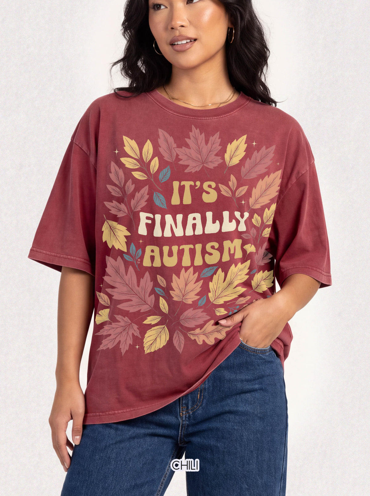 It's Finally Autumn Classic Tee | Fall Leaves | Vintage Floral