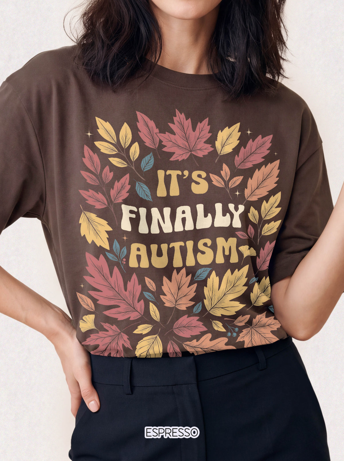 It's Finally Autumn Classic Tee | Fall Leaves | Vintage Floral