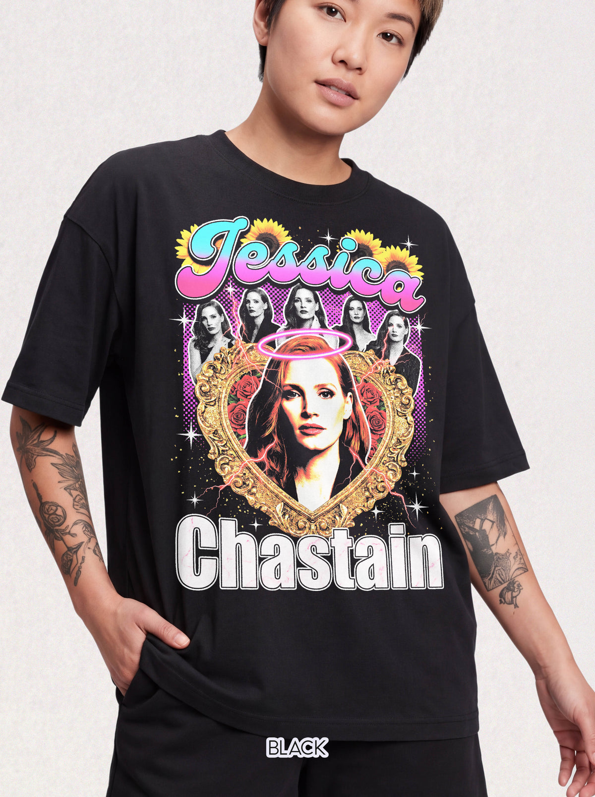 Jessica Chastain T-Shirt - 90s Graphic Bootleg Style Tee