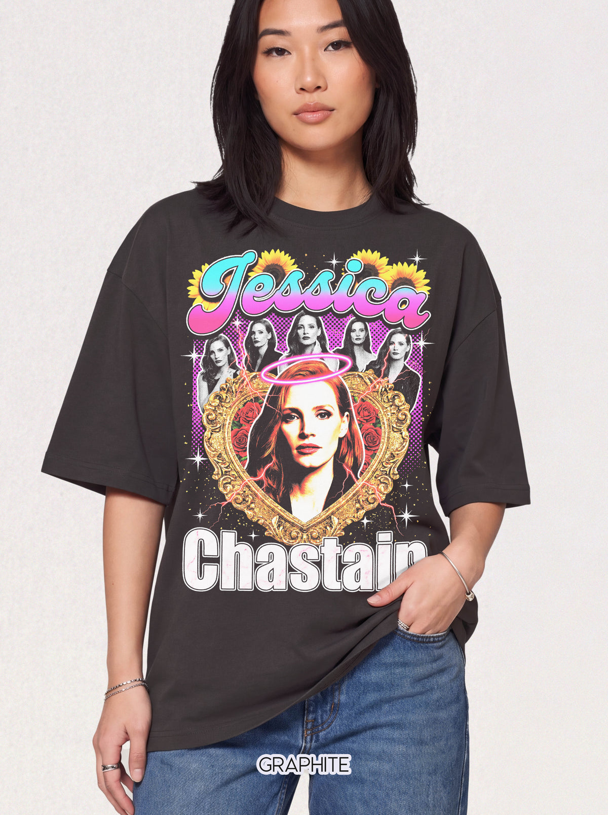 Jessica Chastain Classic Tee | 90s Graphic | Bootleg Style