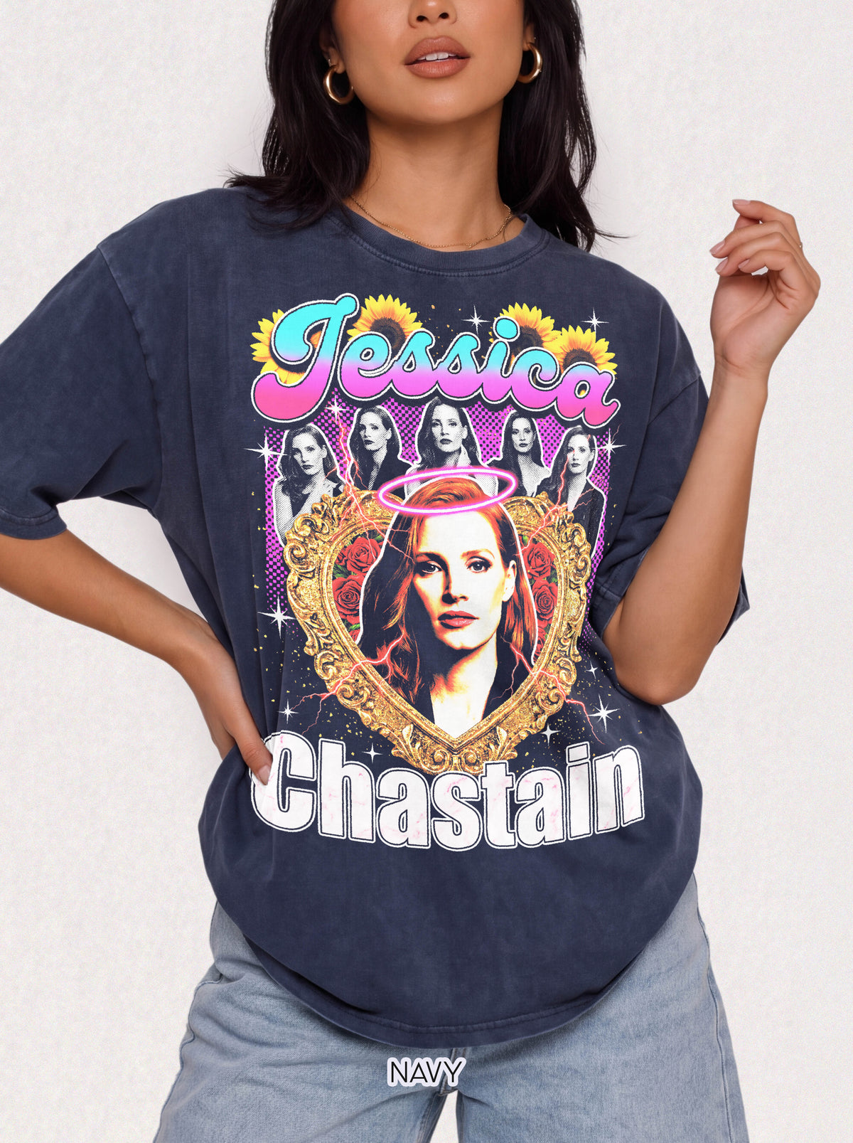 Jessica Chastain Classic Tee | 90s Graphic | Bootleg Style
