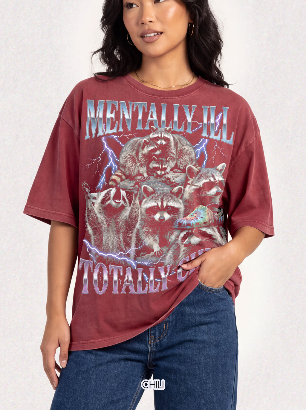 Mentally Ill Totally Chill Classic Tee | Trash Panda | Funny Meme