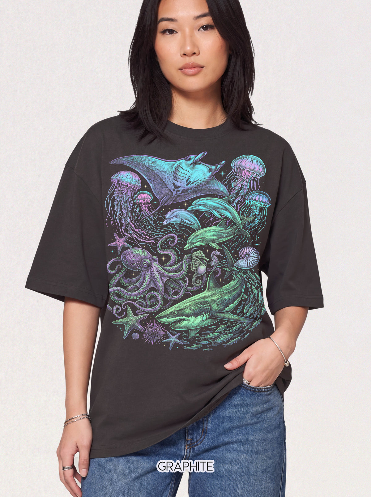Deep Sea Ocean Creatures Classic Tee | Neon Vintage | Marine Life