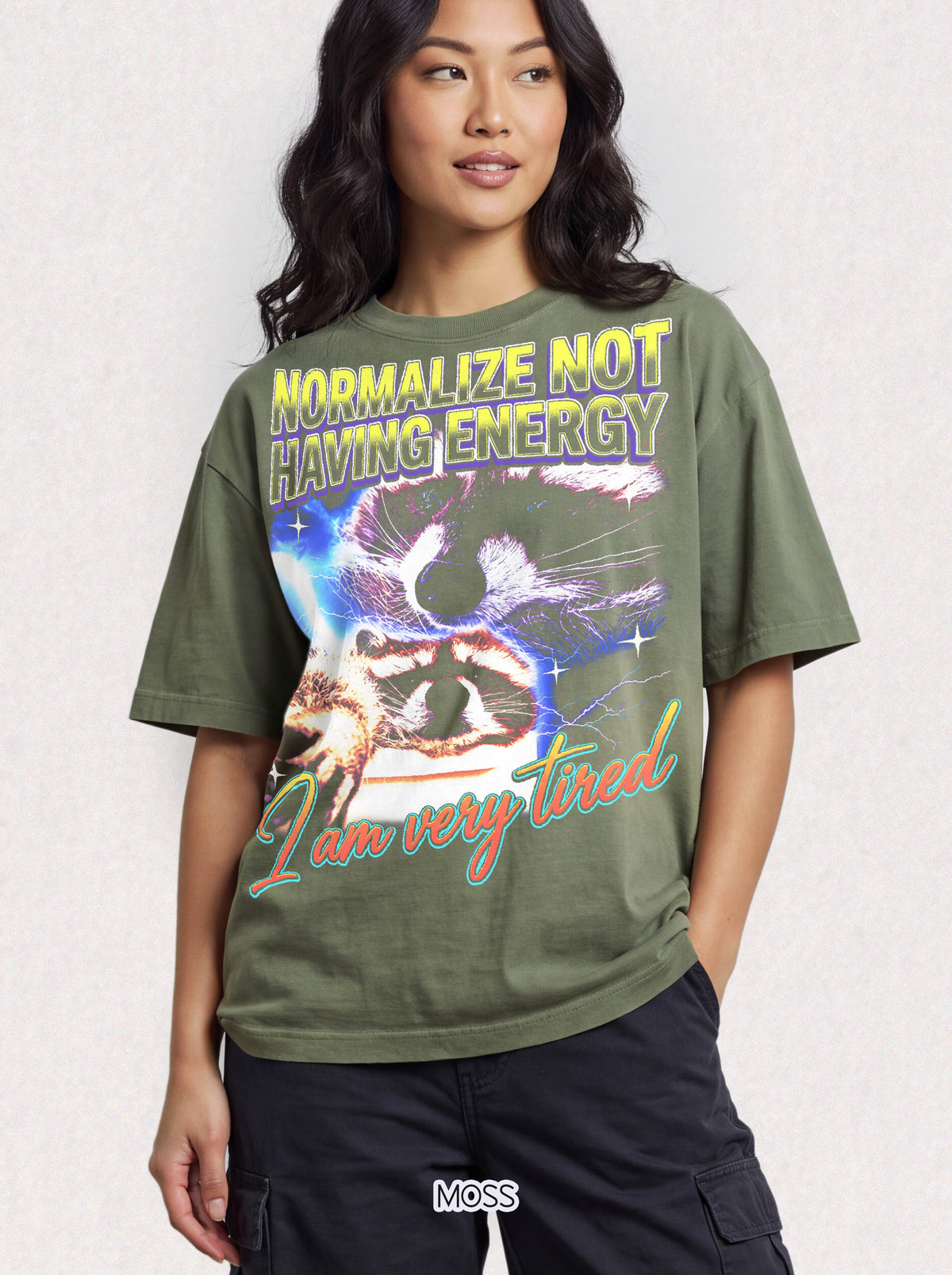 Normalize Not Having Energy Classic Tee | Tired Raccoon Meme