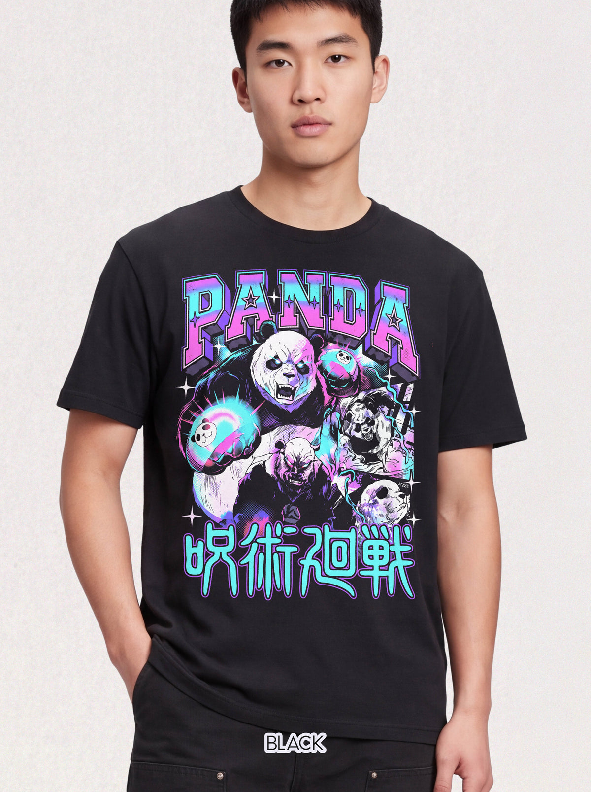 Panda Sorcerer Fighter T-Shirt - Japanese Anime Magic Graphic Tee