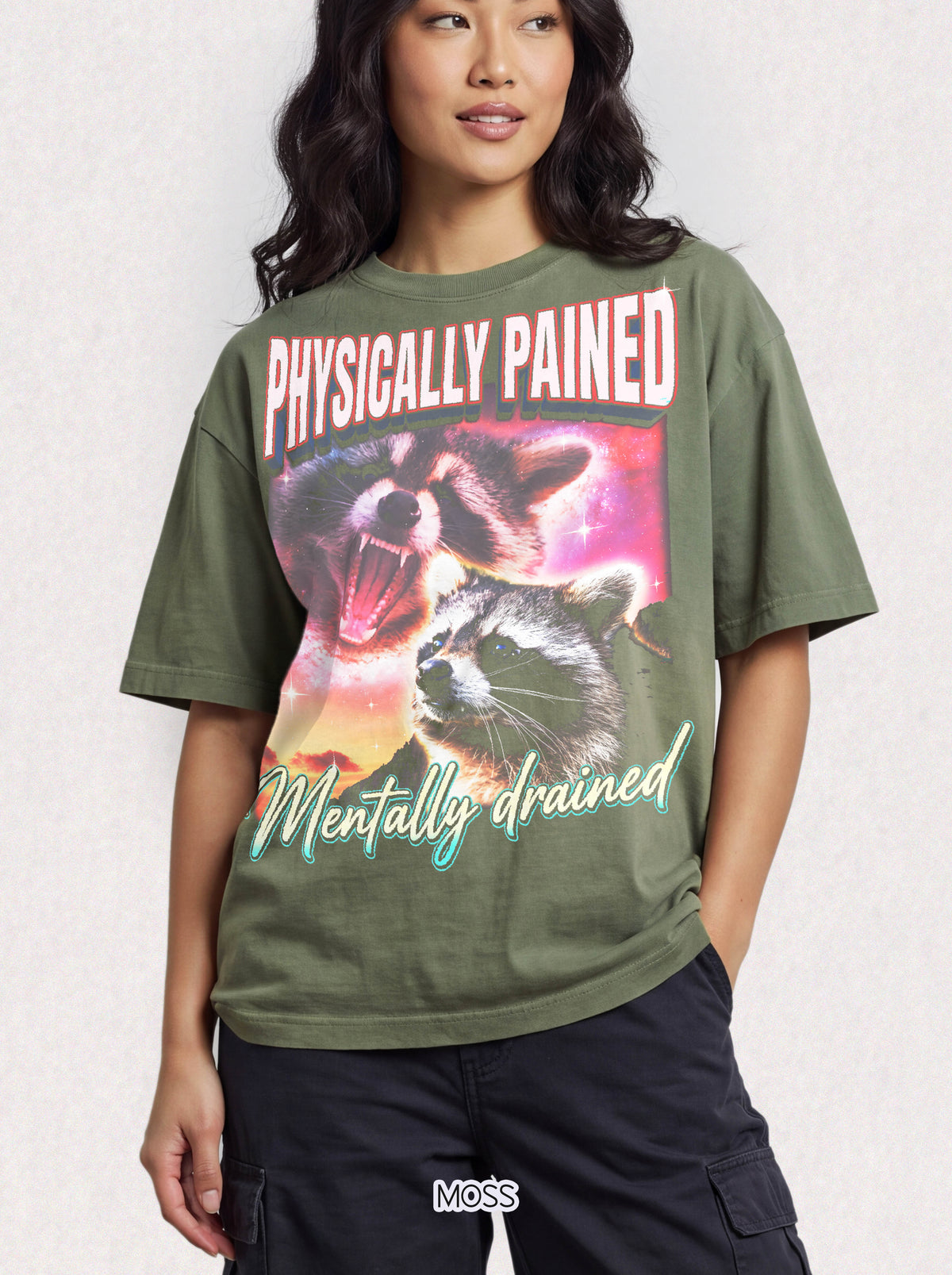 Physically Pained Mentally Drained Classic Tee | Raccoon Meme