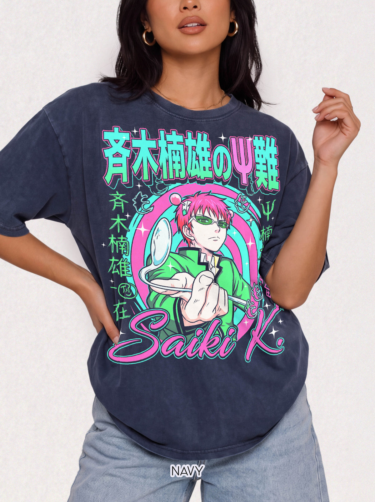 Psychic Boy Pink Hair Classic Tee | Retro Anime | 90s Vintage