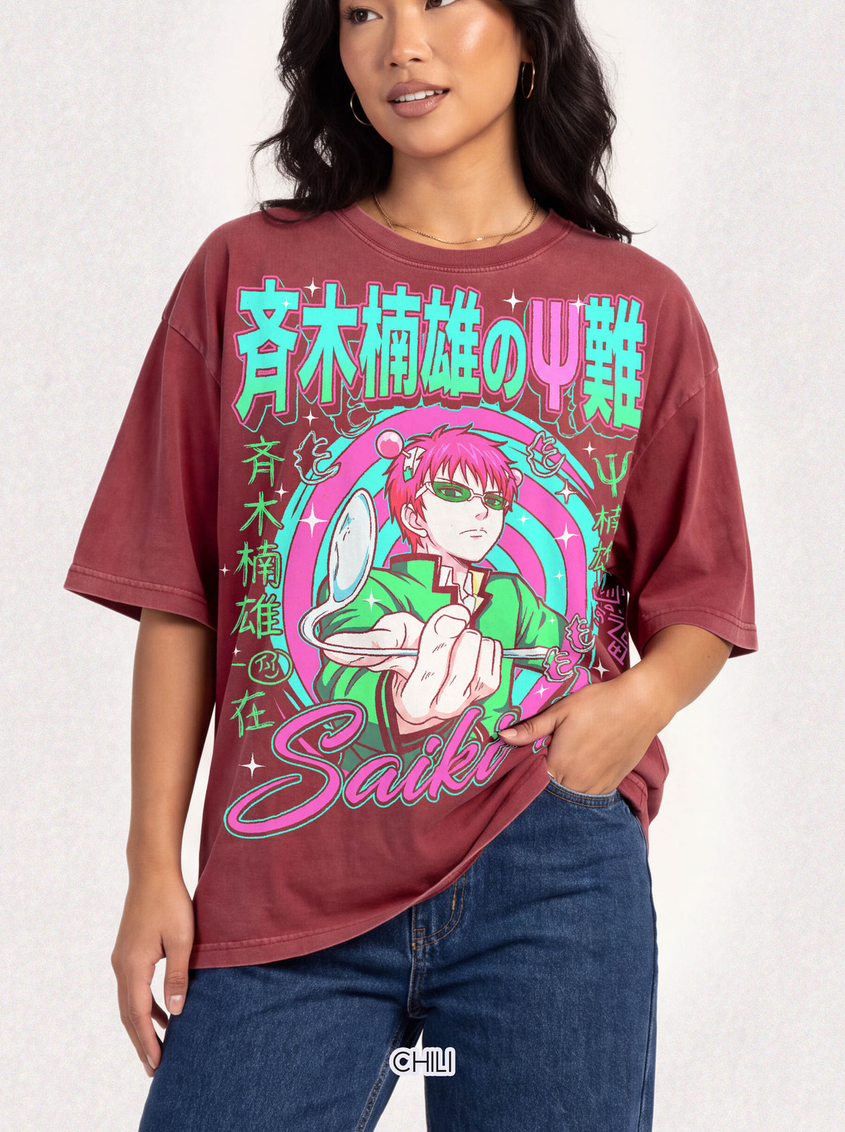 Psychic Boy Pink Hair Classic Tee | Retro Anime | 90s Vintage