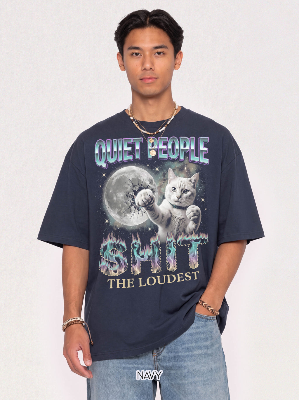 Quiet People Shit The Loudest Classic Tee | White Cat Space