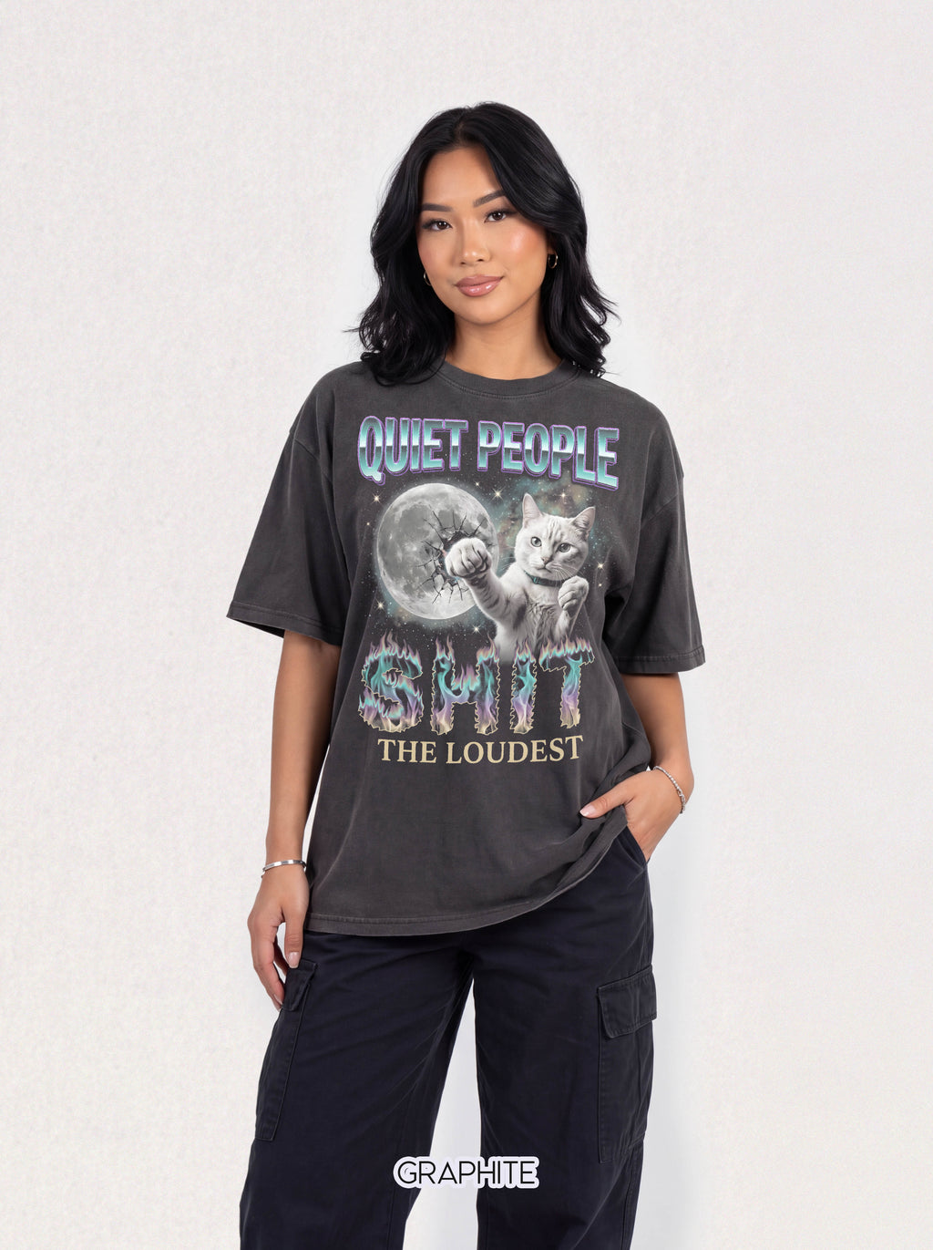 Quiet People Shit The Loudest Classic Tee | White Cat Space