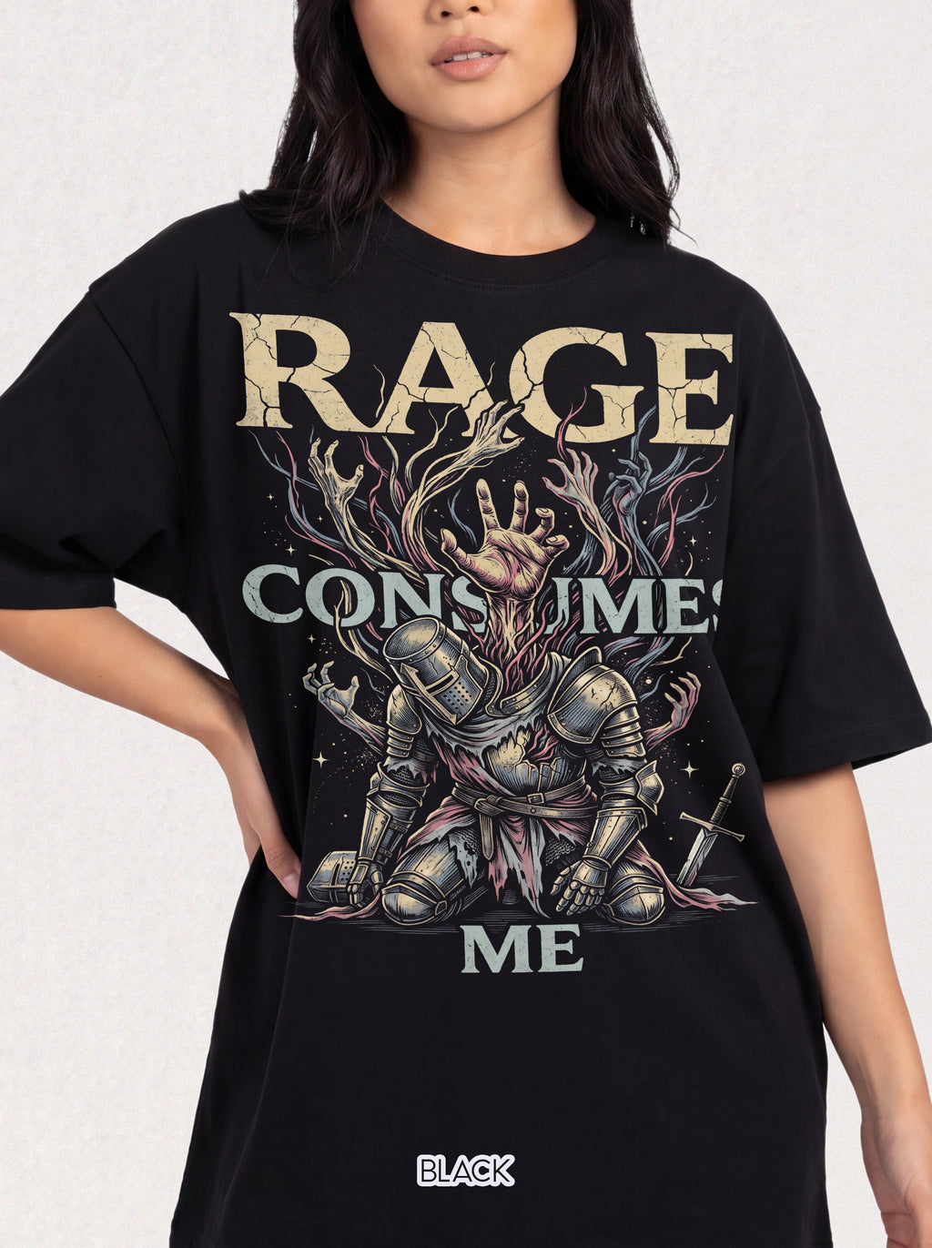 Rage Consumes Me Kitten Classic Tee | Fiery Cat | Retro Meme