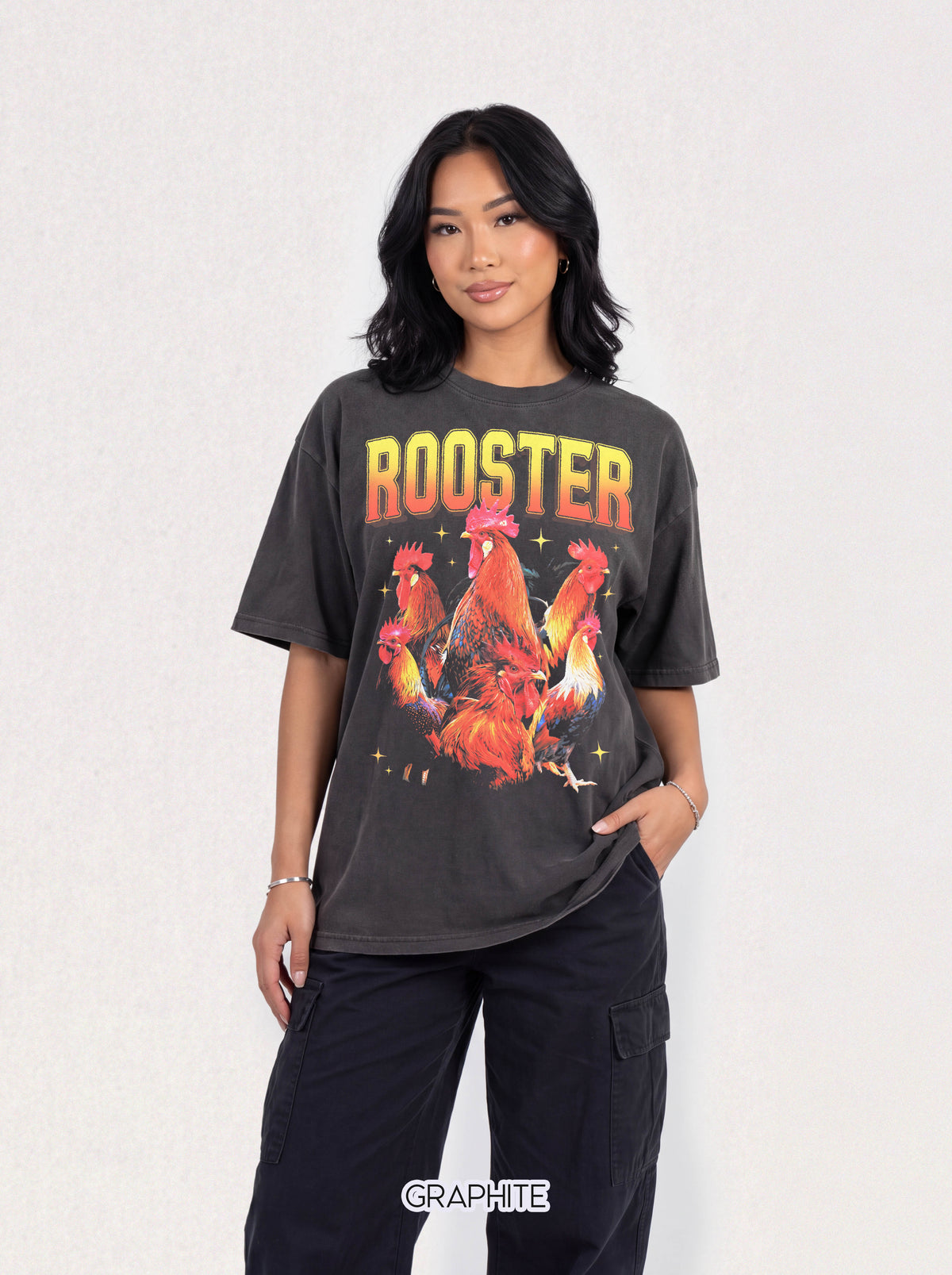 Vintage Rooster Classic Tee | 90s Graphic | Chicken Gift