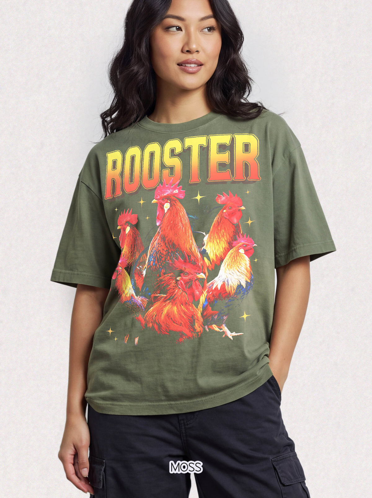 Vintage Rooster Classic Tee | 90s Graphic | Chicken Gift