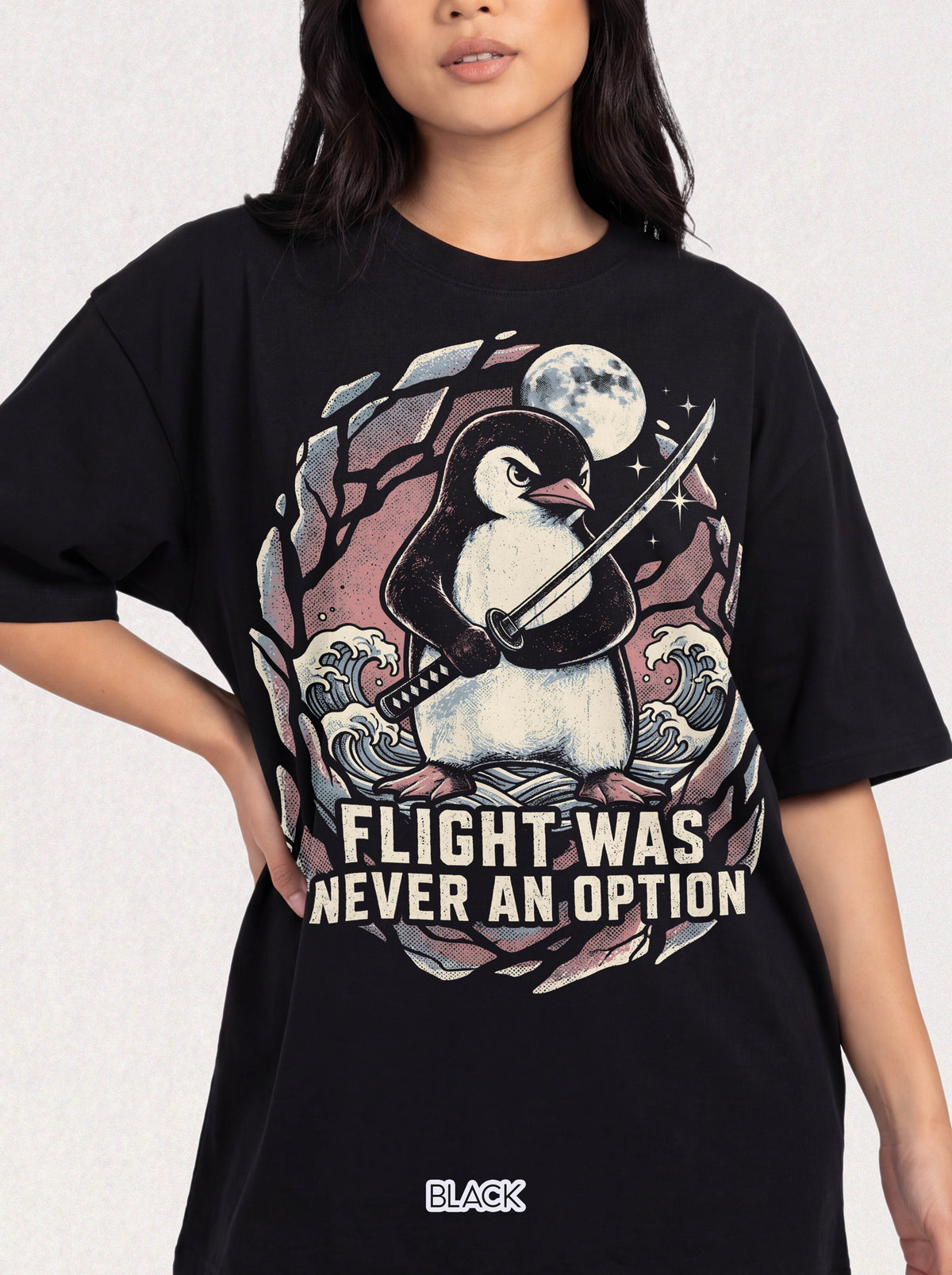 Flight Was Never An Option Classic Tee | Samurai Penguin Art