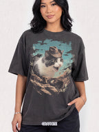 Screaming Meowboy Cat Classic Tee | Wild West Desert | Cactus