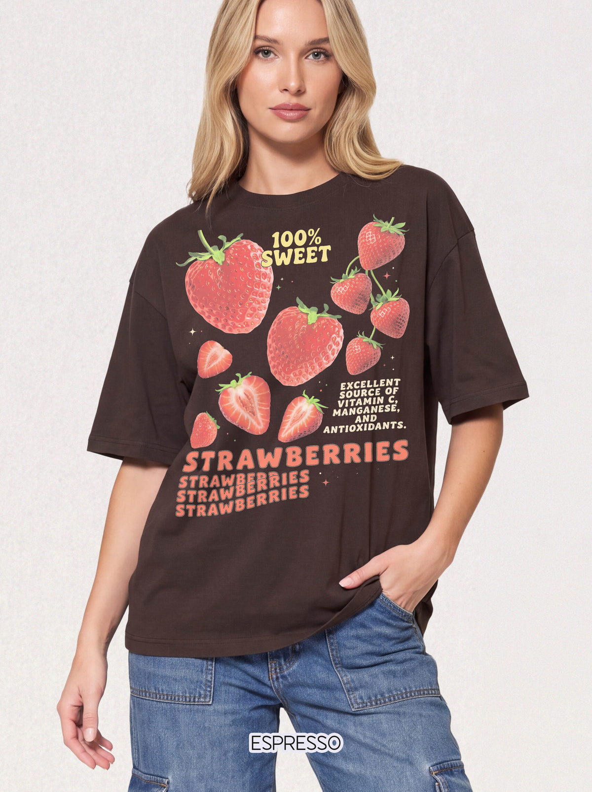 100% Sweet Strawberries Classic Tee | Healthy Fruit Art
