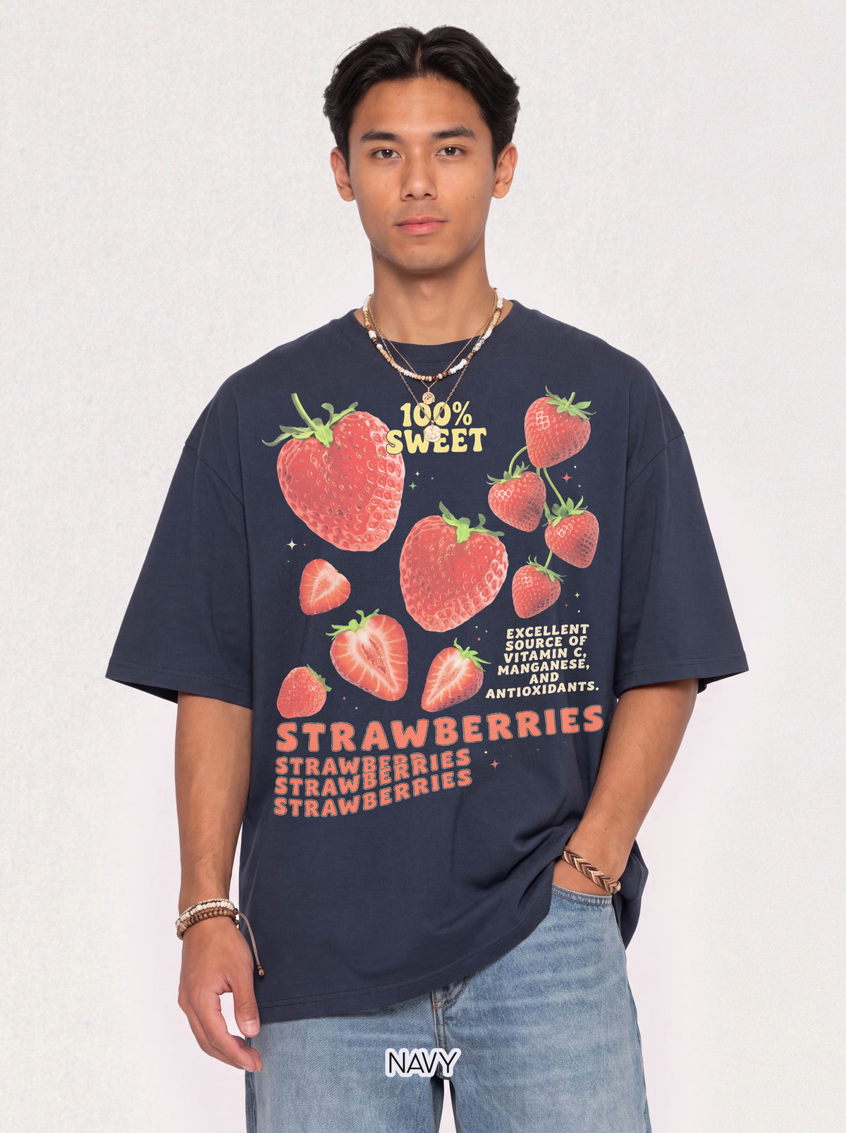 100% Sweet Strawberries Classic Tee | Healthy Fruit Art
