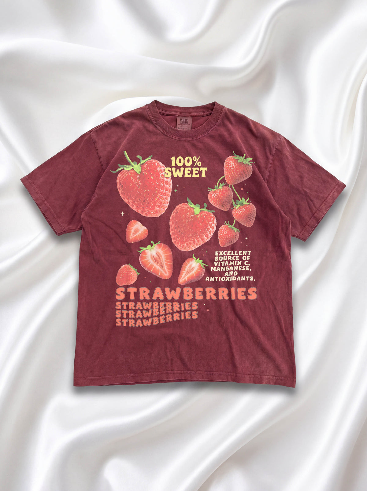 100% Sweet Strawberries Classic Tee | Healthy Fruit Art