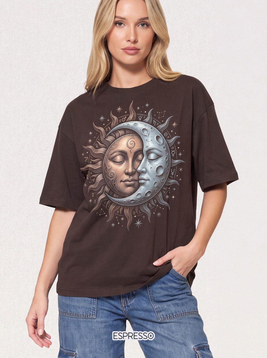 Sun Moon Celestial Faces Classic Tee | Vintage Astrology