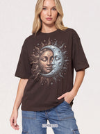 Sun Moon Celestial Faces Classic Tee | Vintage Astrology