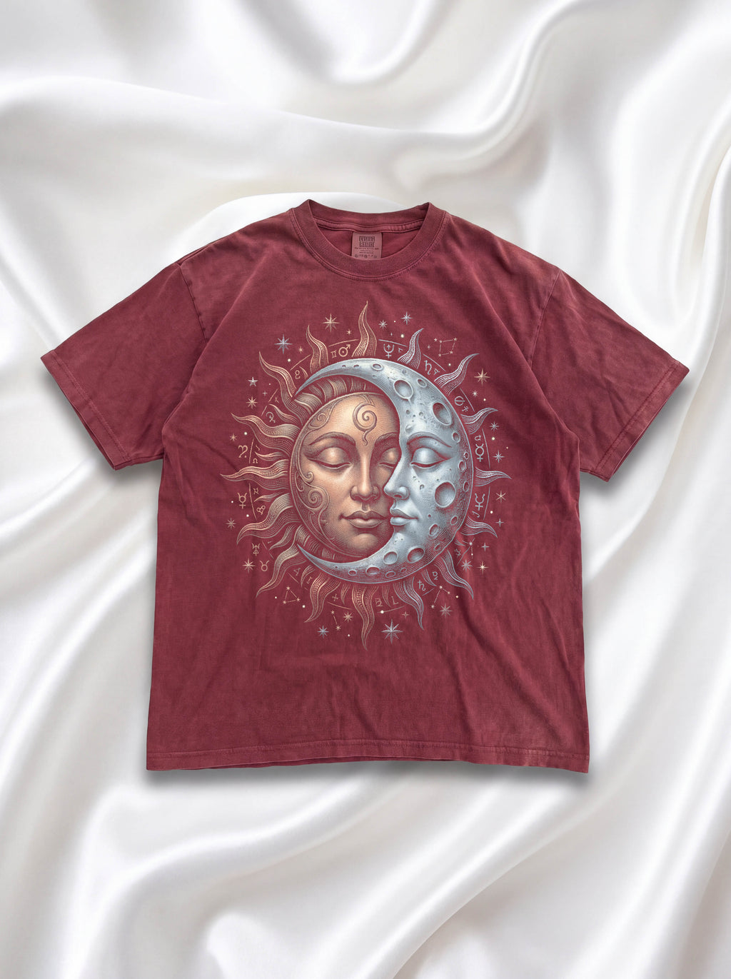 Sun Moon Celestial Faces Classic Tee | Vintage Astrology