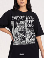 Support Local Street Cats Classic Tee | Smoking Cat Art