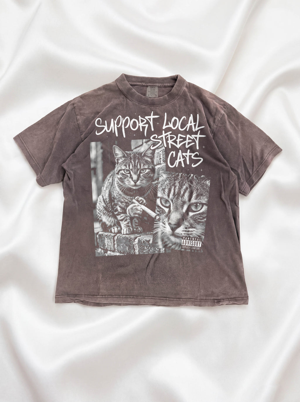 Support Local Street Cats Classic Tee | Smoking Cat Art