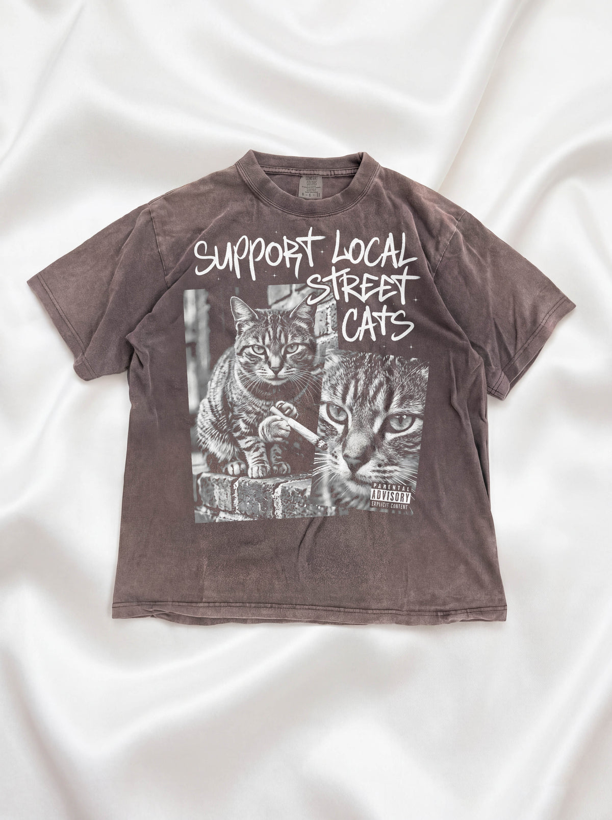 Support Local Street Cats Classic Tee | Smoking Cat Art