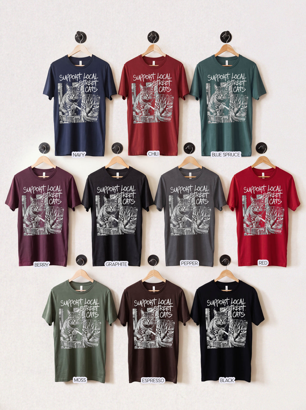 Support Local Street Cats Classic Tee | Smoking Cat Art