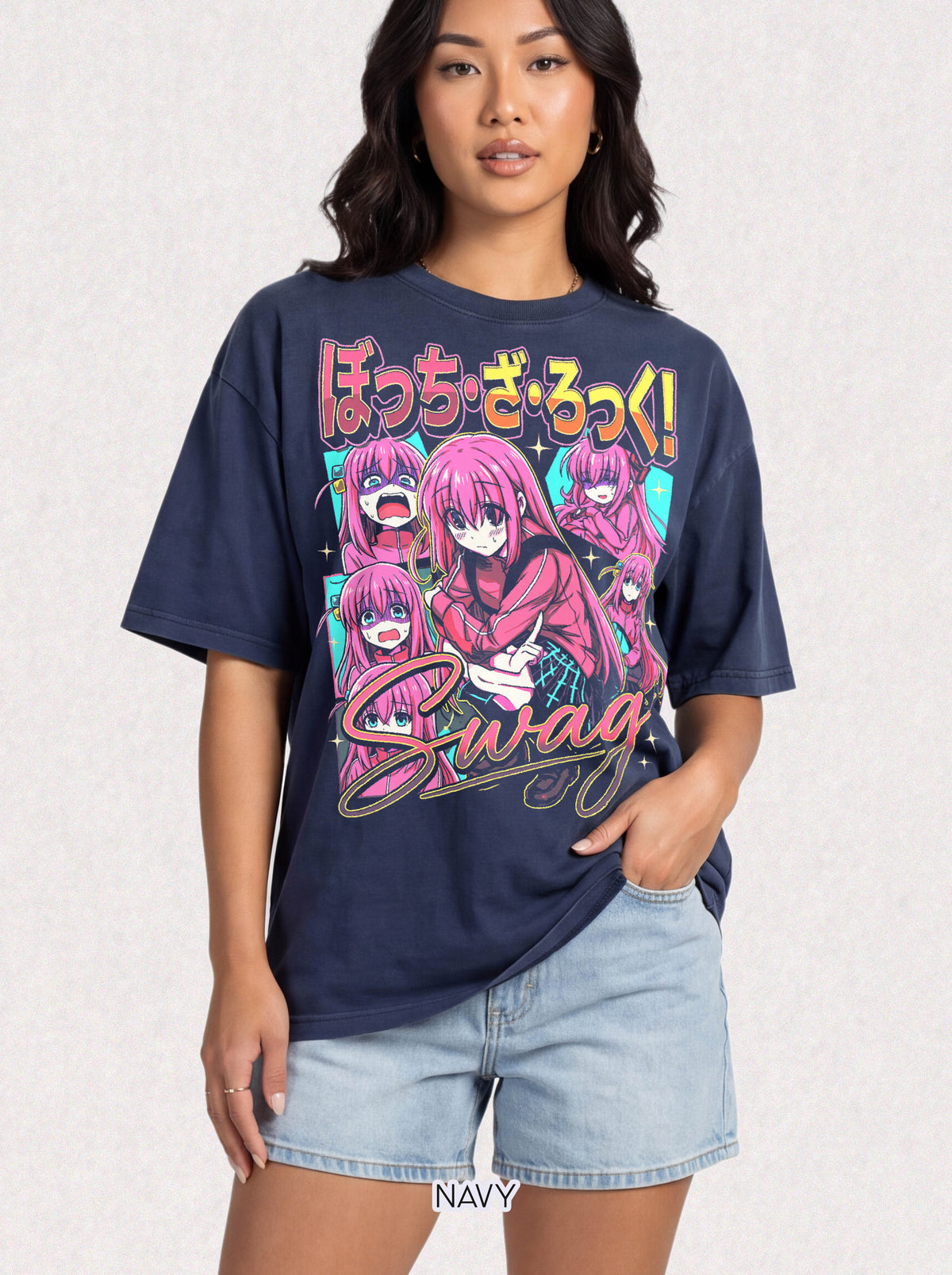 Pink Hair Anime Girl T-Shirt - Y2K Kawaii Retro Graphic Tee