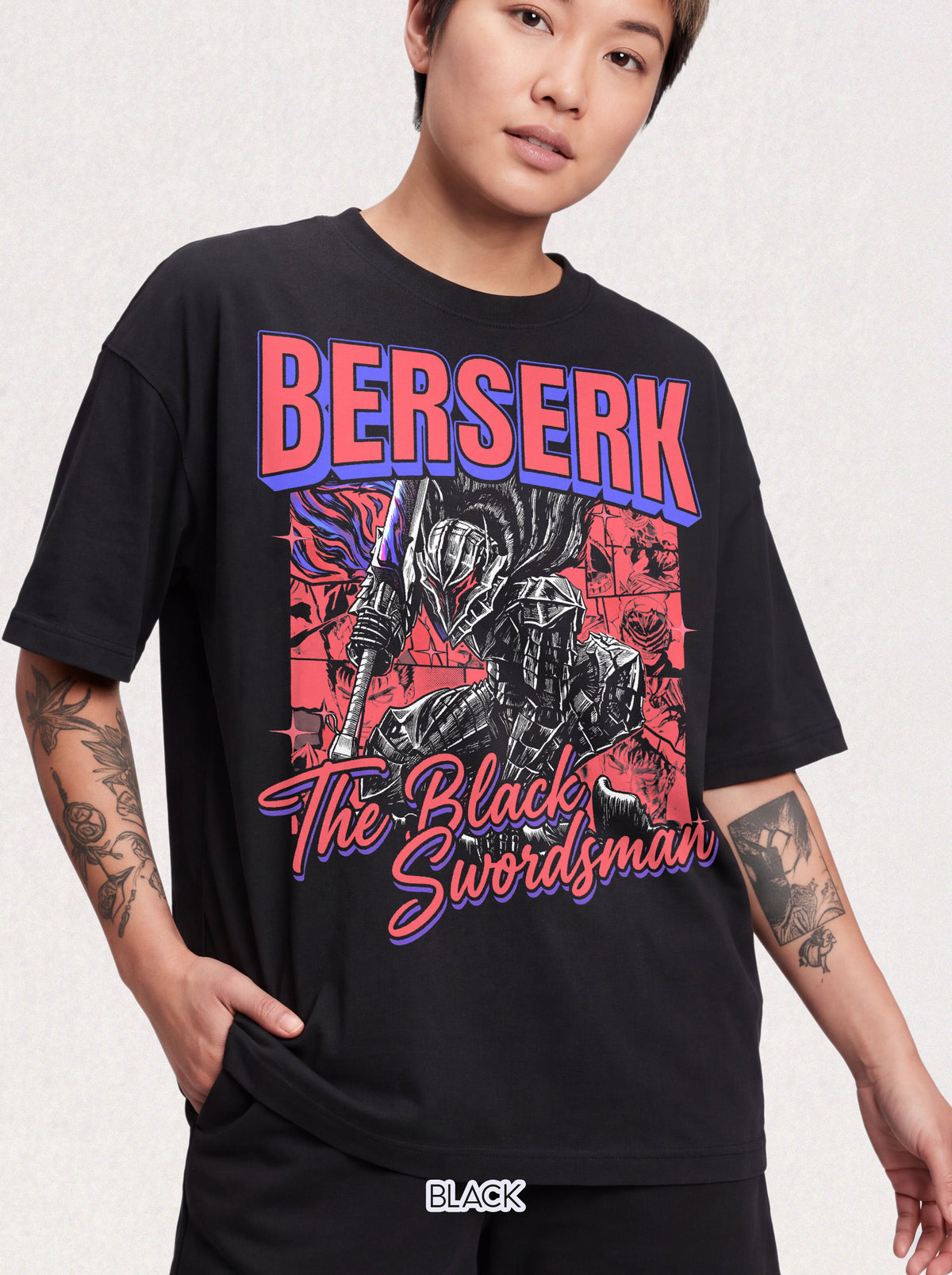 The Black Swordsman Classic Tee | 90s Dark Knight | Manga Gift