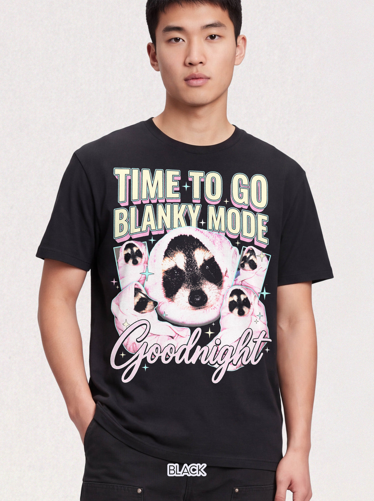 Time To Go Blanky Mode Classic Tee | Goodnight Funny Raccoon