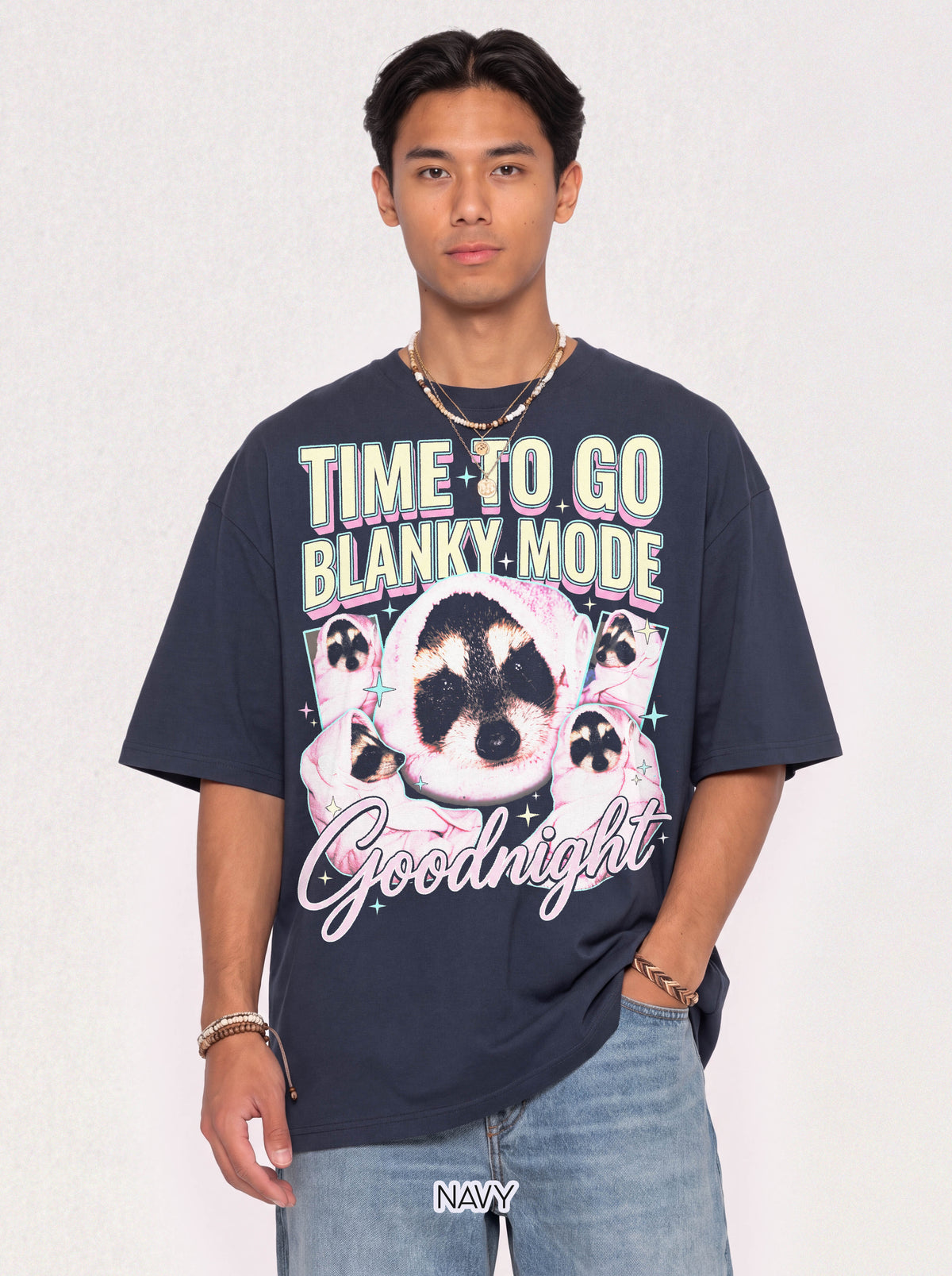 Time To Go Blanky Mode Classic Tee | Goodnight Funny Raccoon