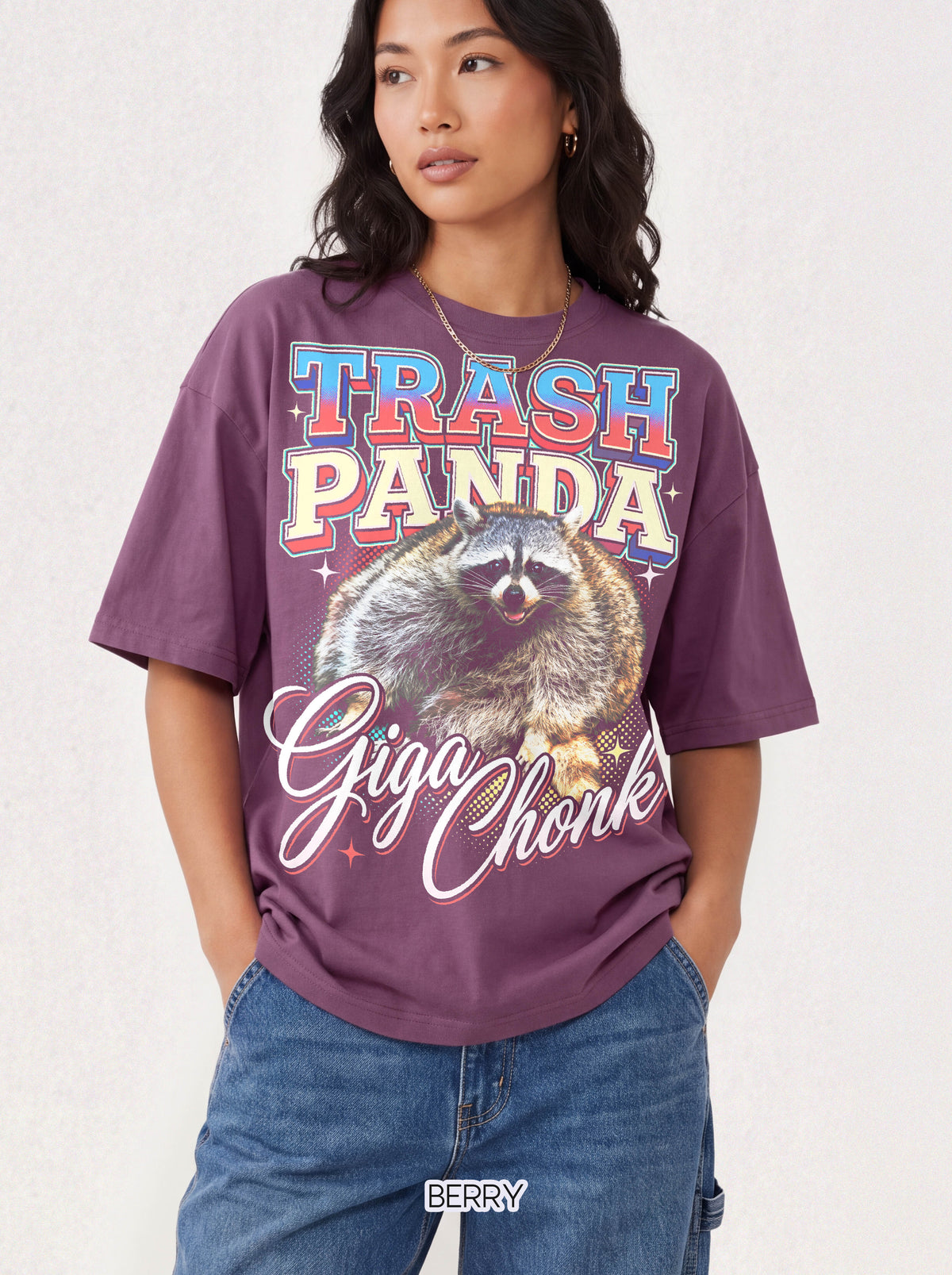 Trash Panda Giga Chonk Raccoon Classic Tee | Fat Animal Meme