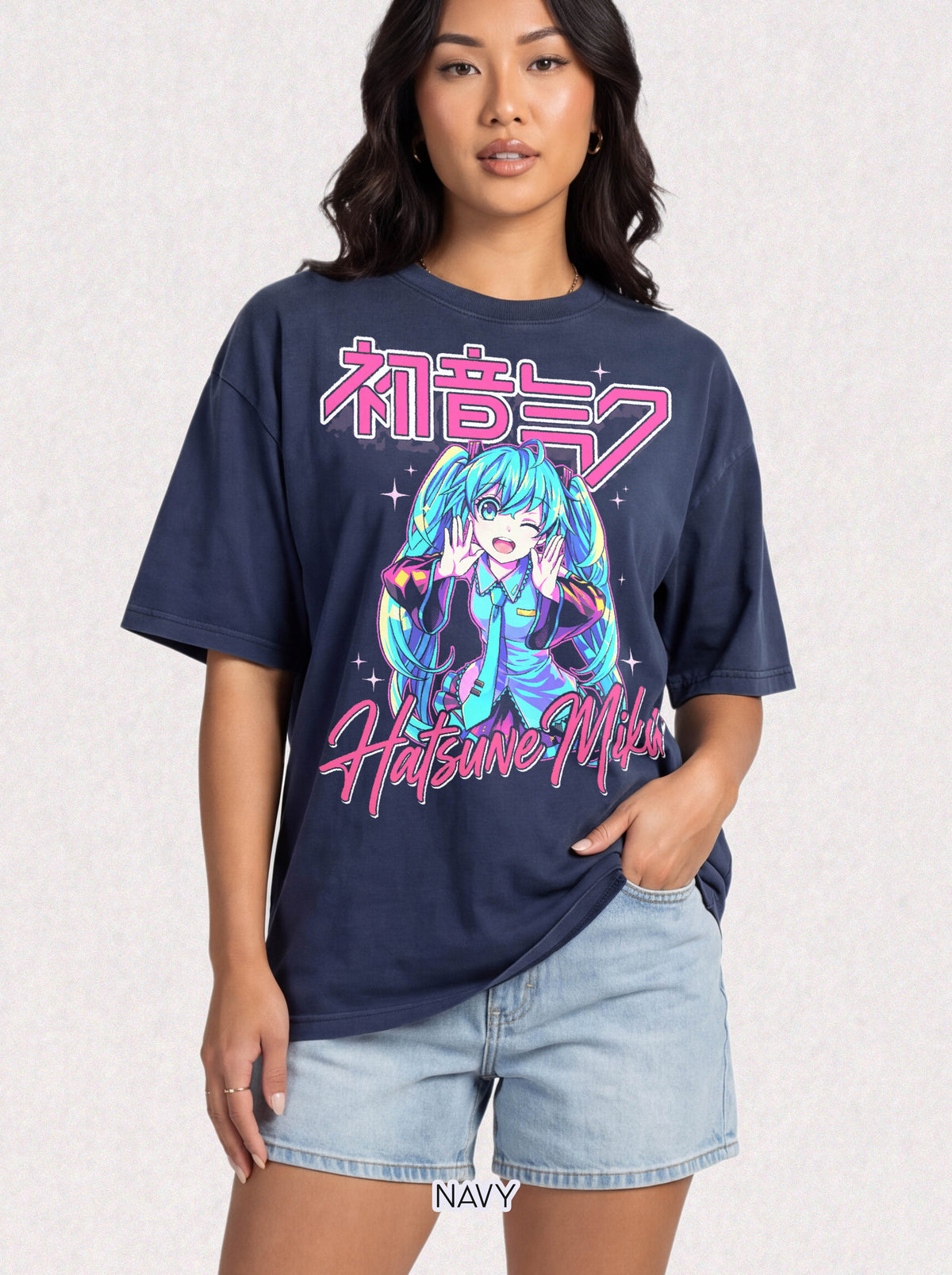 Teal Twin Tail Virtual Singer T-Shirt - Kawaii Anime Pop Graphic Tee