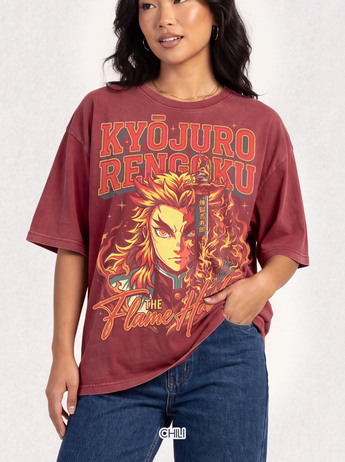 The Flame Hashira Fire Classic Tee | Anime Manga | Retro Gift