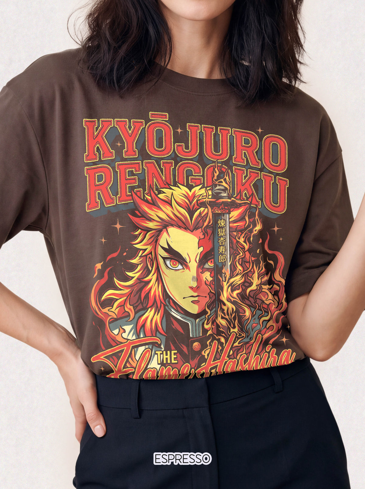 The Flame Hashira Fire Classic Tee | Anime Manga | Retro Gift