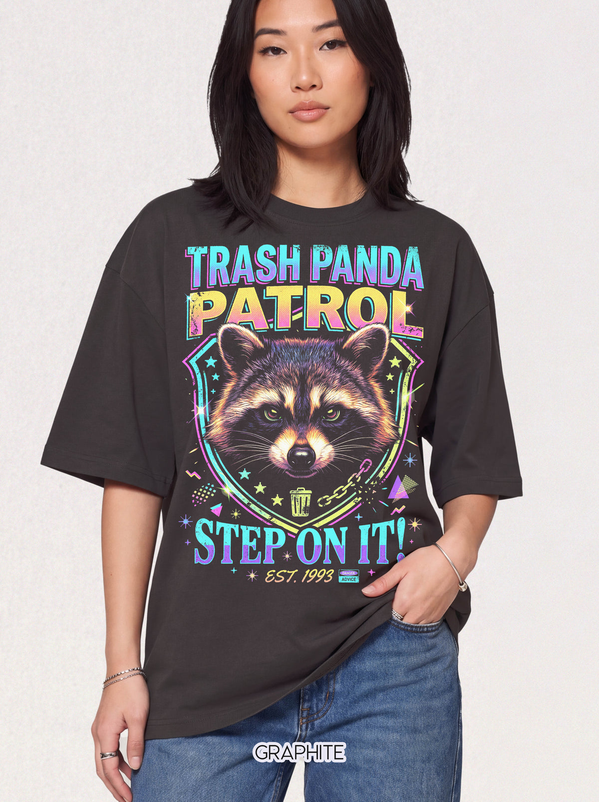Trash Panda Patrol Step On It T-Shirt - Est 1993 Vintage Raccoon Graphic Tee