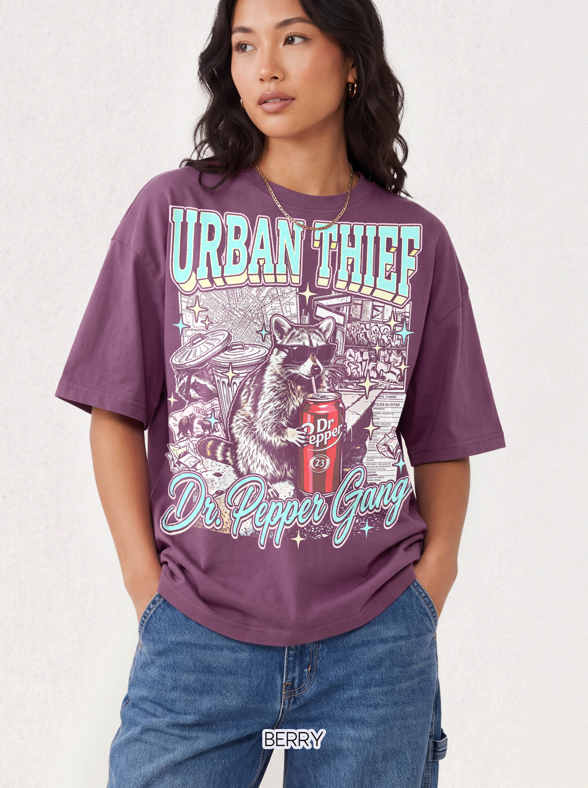 Urban Thief Dr P3pper Raccoon Classic Tee | Vintage Y2k Gift
